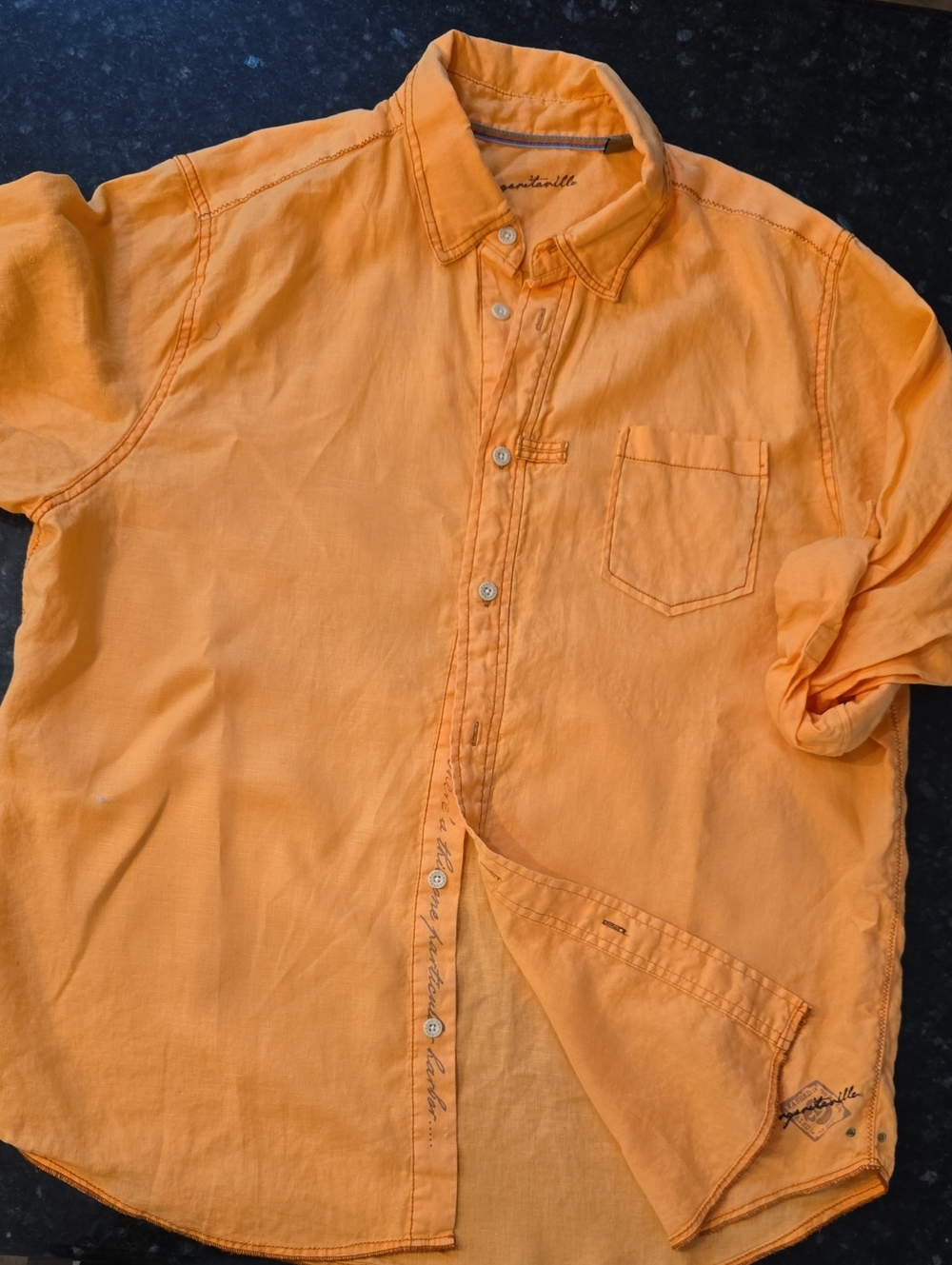 Mens 100% Linen Button Up Shirt